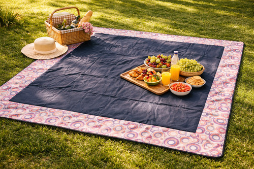 Picknickdecke 190x190 bunt - picknickdecke, cm